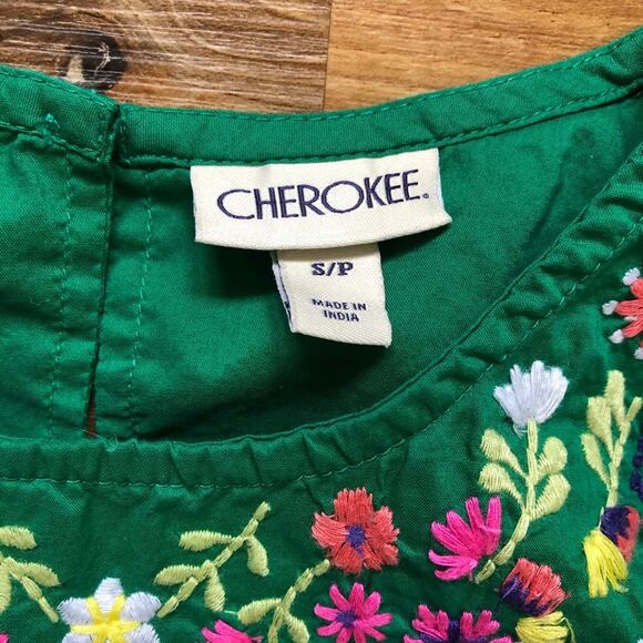 Cherokee Green Girls’ Dress Sleeveless Embroidered Flowers Size S (6) - Picture 6 of 6